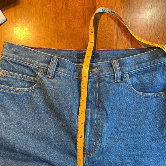 Lands End High Waist Flannel Lined Mom Jeans Womens 31x33 Cottage 90s No Stretch - Picture 13 of 15